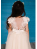 Ivory Lace Tulle High Low Flower Girl Dress